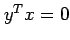 $ y^T x = 0$